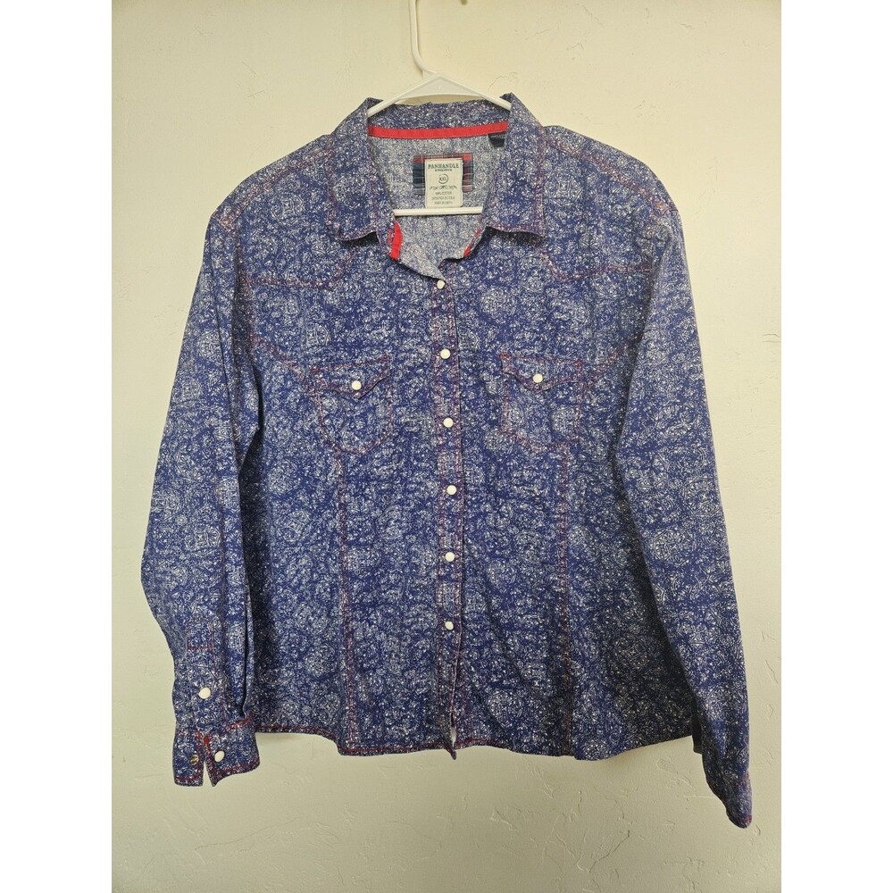 Panhandle Roughstock Women's Pearl Snap Button Down Western Shirt, XXL